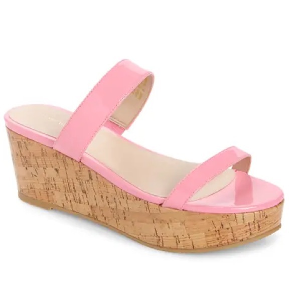 NEW Stuart Weitzman Boardwalk Flat Wedge Slide Sandal in India Pink - Picture 2 of 9